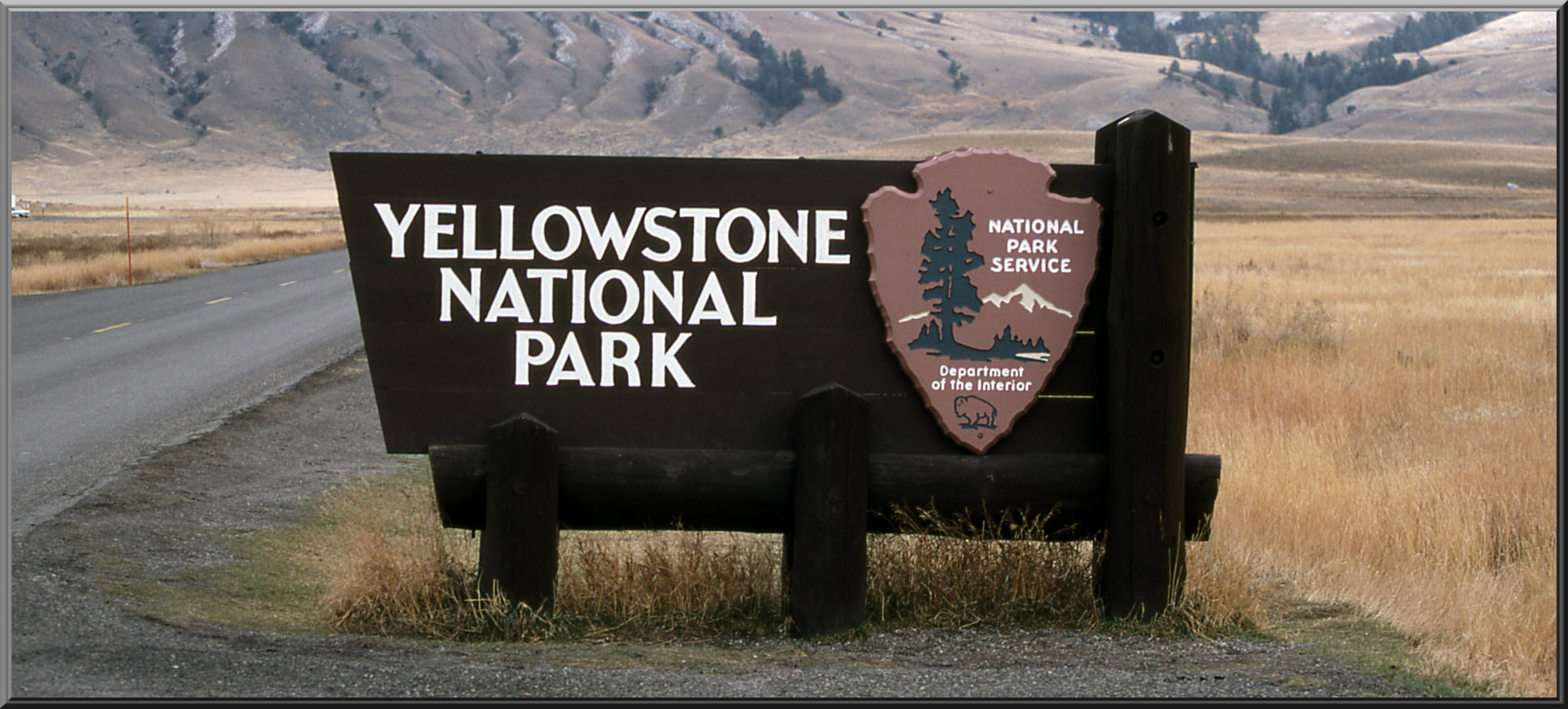 Wyoming's Top Bike Climbs - NPS sign for Yellowstone National Park