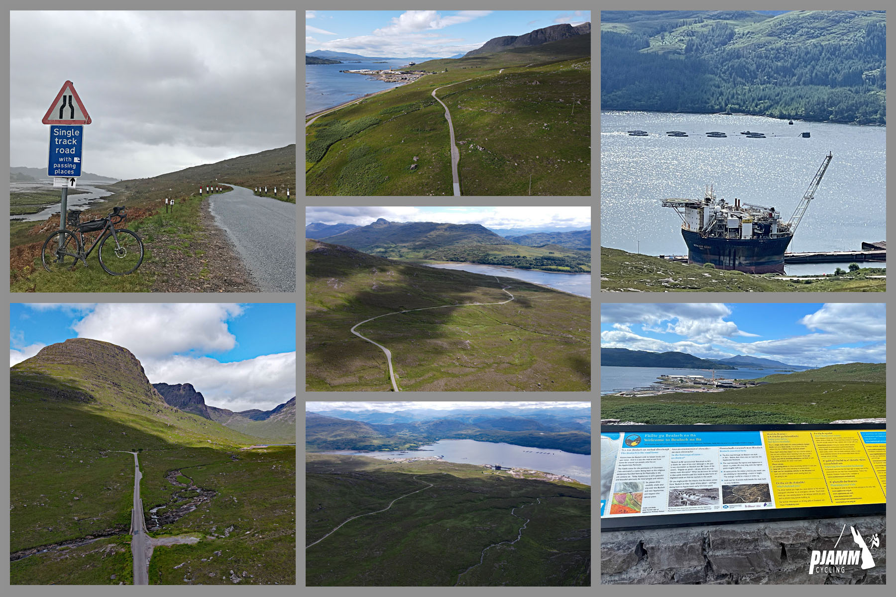 photo collage shows views of Loch and River Kishorn