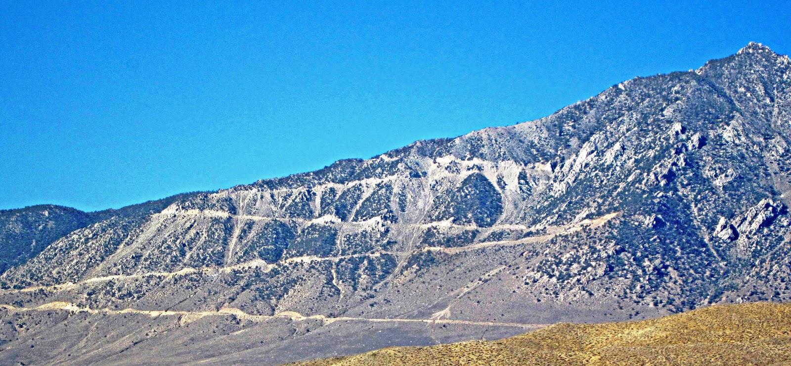 Cycling Top 10 CA Bike Climbs - Horseshoe Meadows Road - Giant hairpin switchbacks seen from highway 395