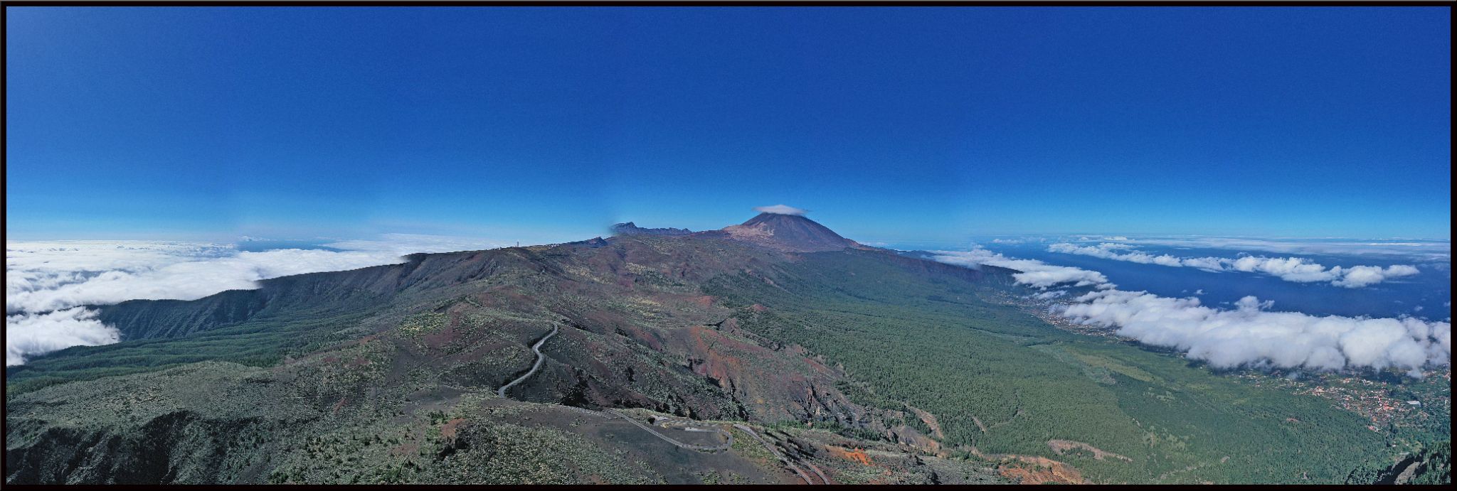 panoramic view looking down over Mt. Teide from Guimar