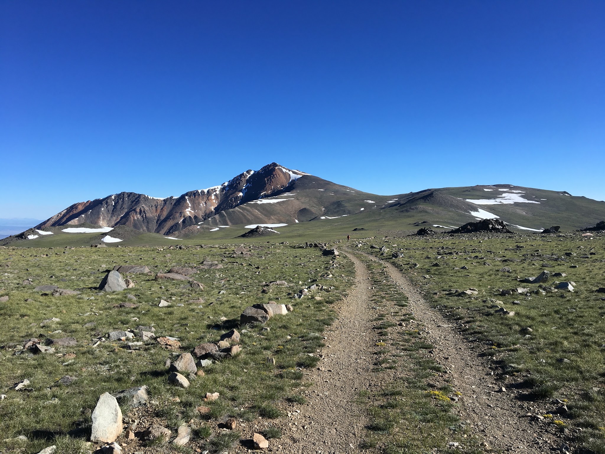 White Mountain Peak from Big Pine, California - gravel pathway lined with large stones