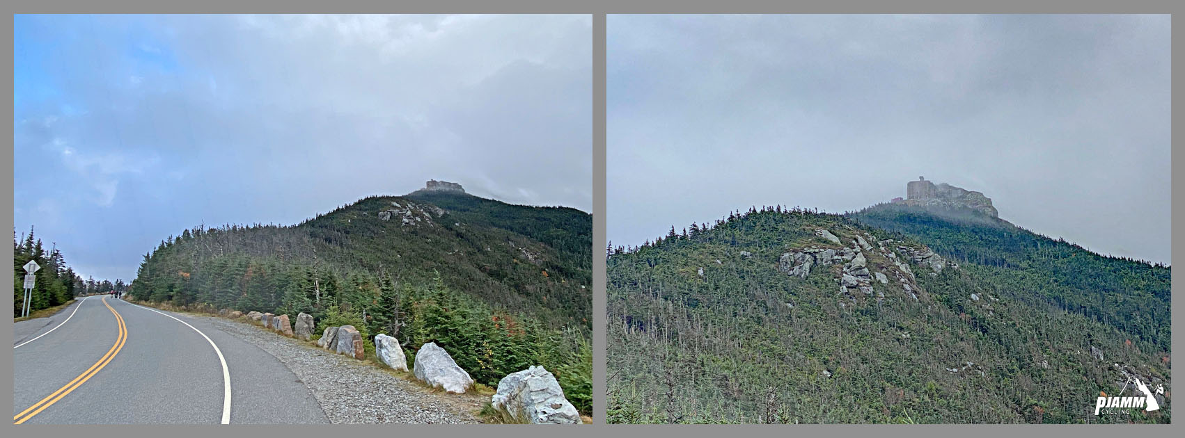 Cycling Whiteface Mountain, New York - castle atop Whiteface Mountain, as seen from the road leading up to it