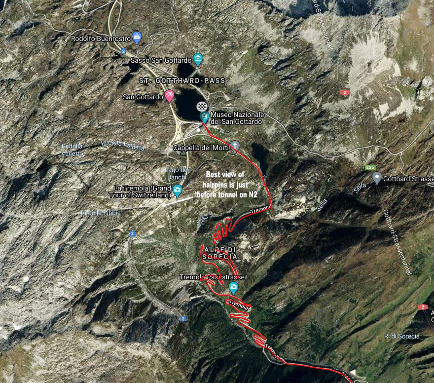 Cycling Gotthard Pass (St. Gotthard Pass), Switzerland - climb map