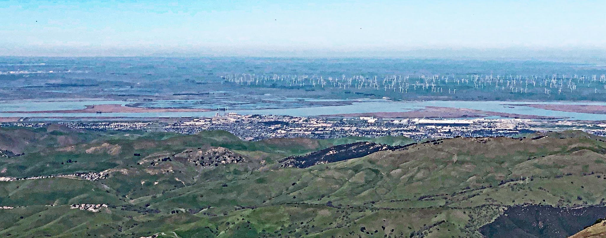 Cycling Mt. Diablo - Shiloh Wind Power Plant as seen from Mt. Diablo observation tower