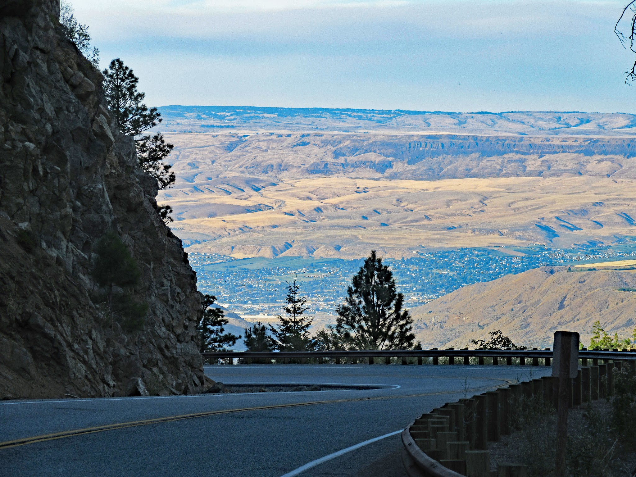 Washington's Top Climbs - view looking down roadway on Mission Ridge