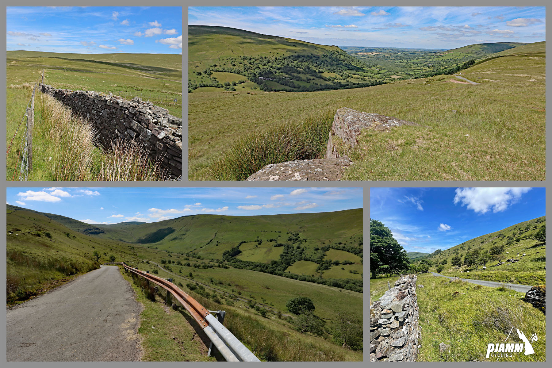 photo collage shows various stone walls along farmland