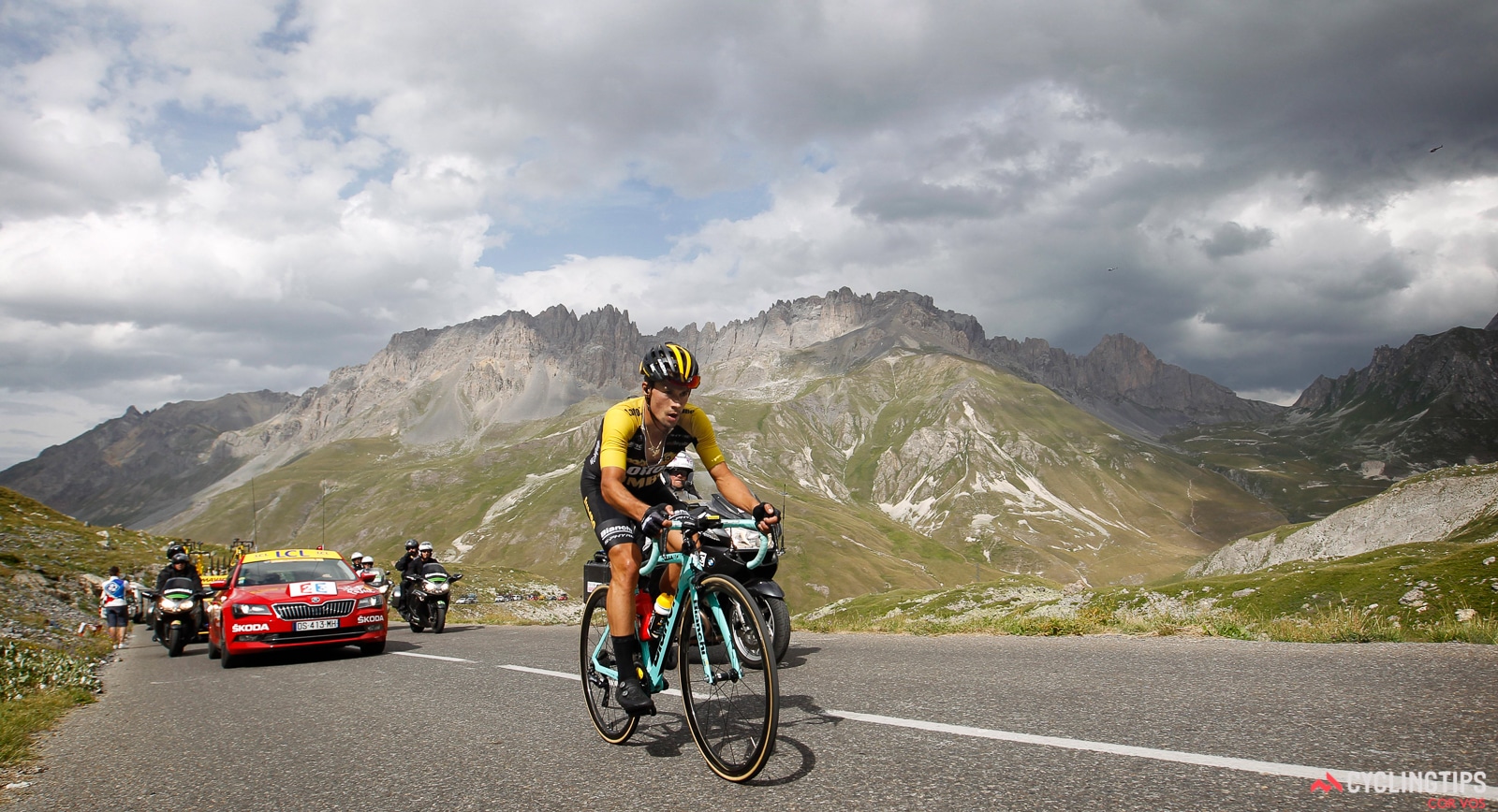 Cycling Col du Telegraphe and Col du Galibier - John Johnson and PJAMM with bike at Col du Telegraphe. 