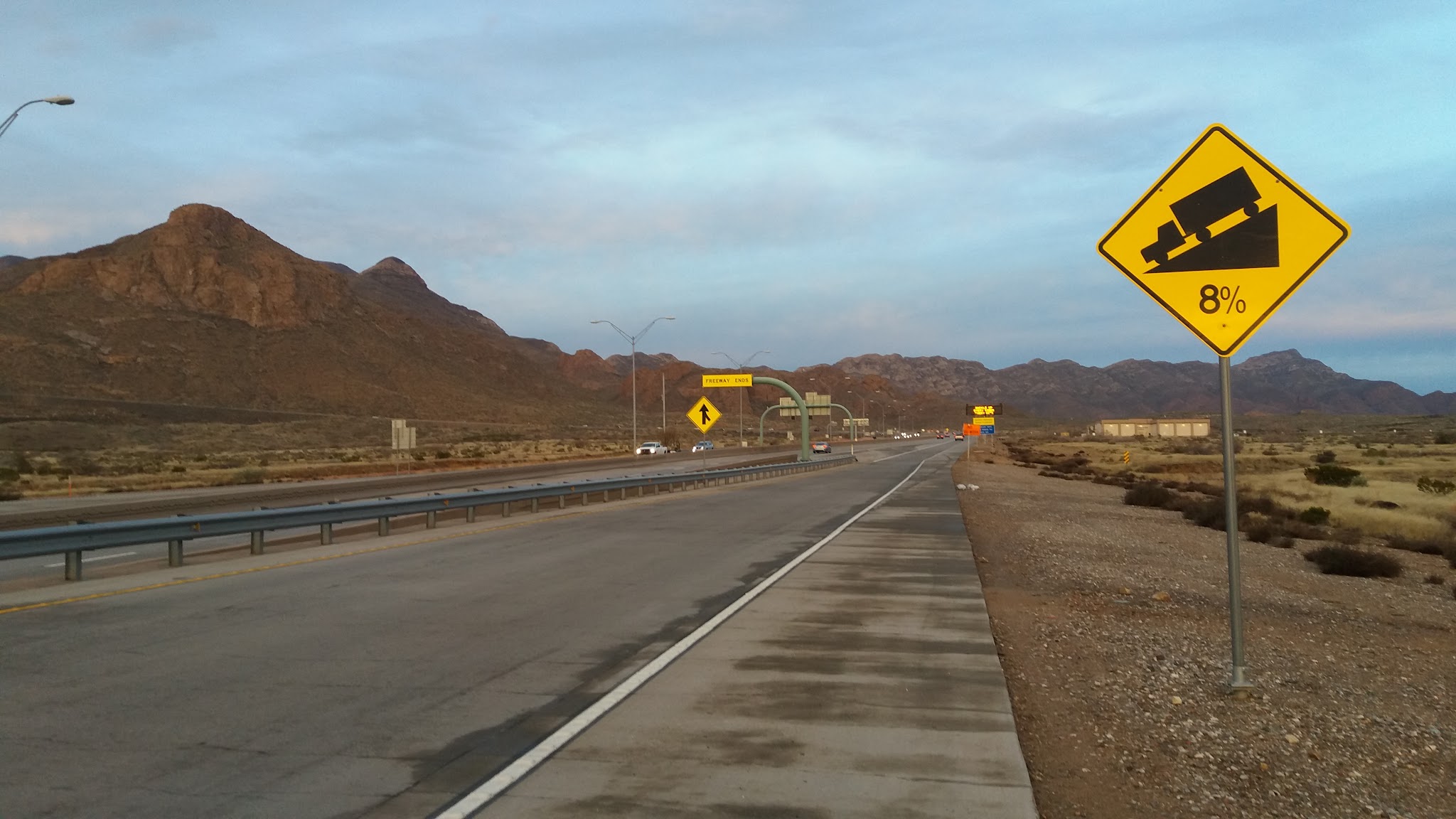 Bicycle climb Smugglers Pass East - Transmountain Drive - roadway, roadway shoulder, mountains 