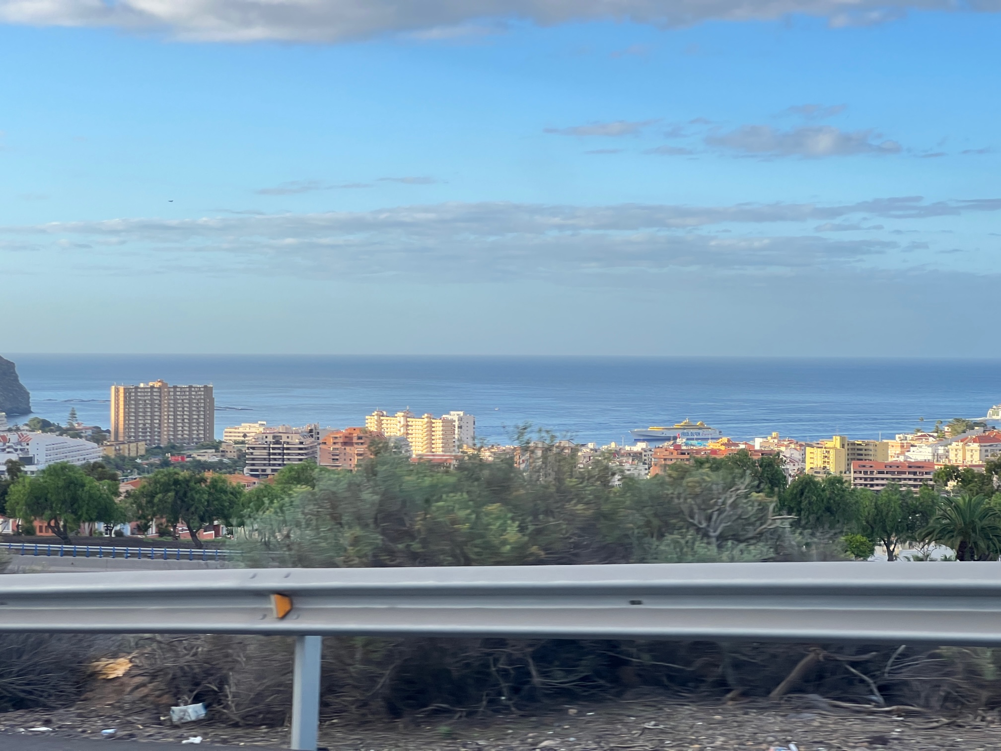 view of coastline including the Los Cristianos ferry