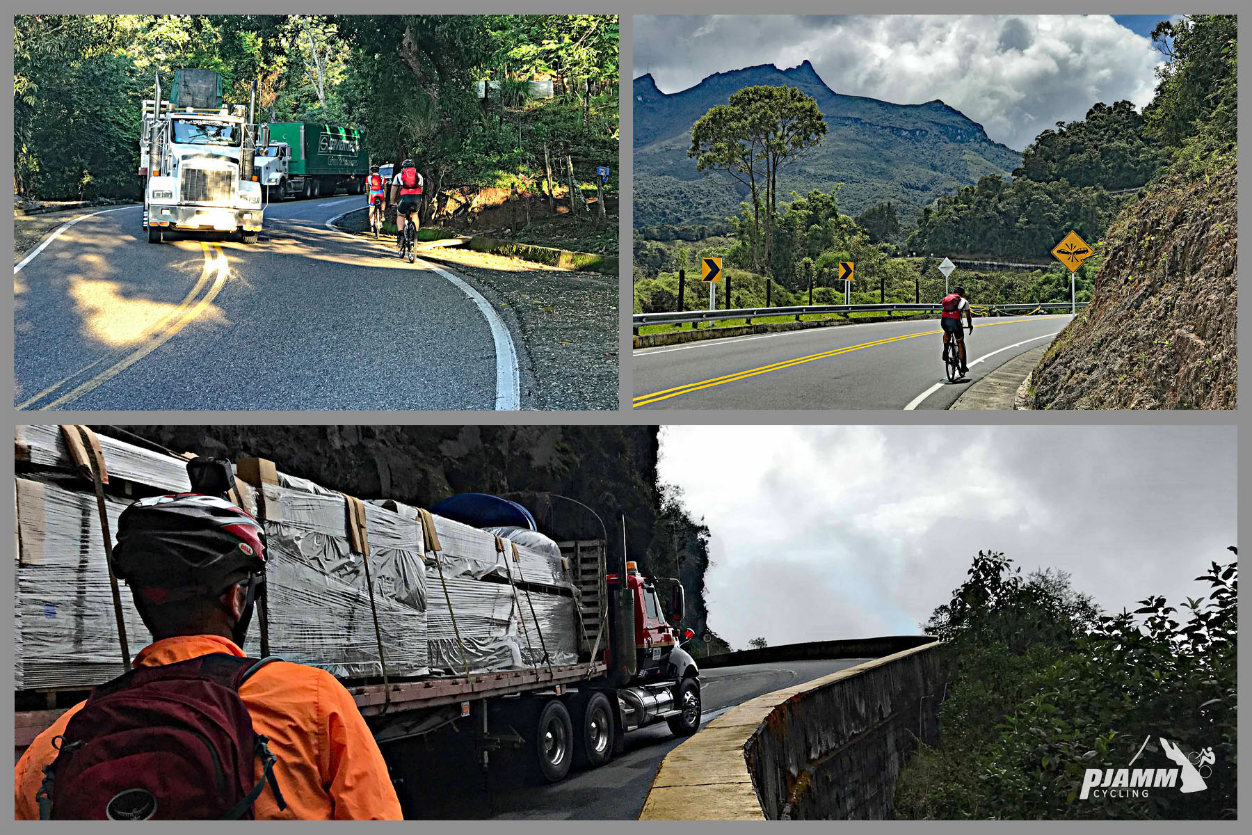 Climbing Alto de Letras by bike - roadway and big trucks.