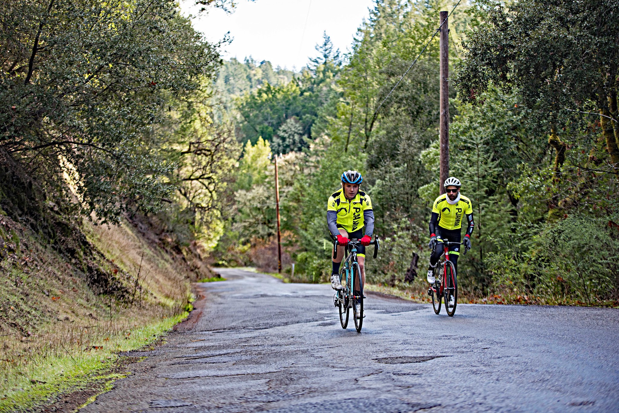 Cycling King Ridge Road PJAMM Cycling riders on King Ridge Road