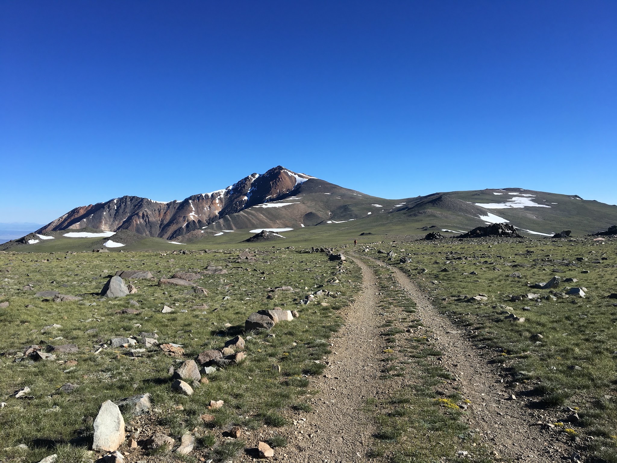 White Mountain Peak from Big Pine, California - gravel pathway lined with large stones