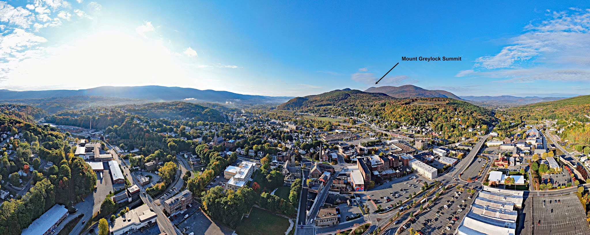 Mt. Greylock, as seen from North Adams, aerial view