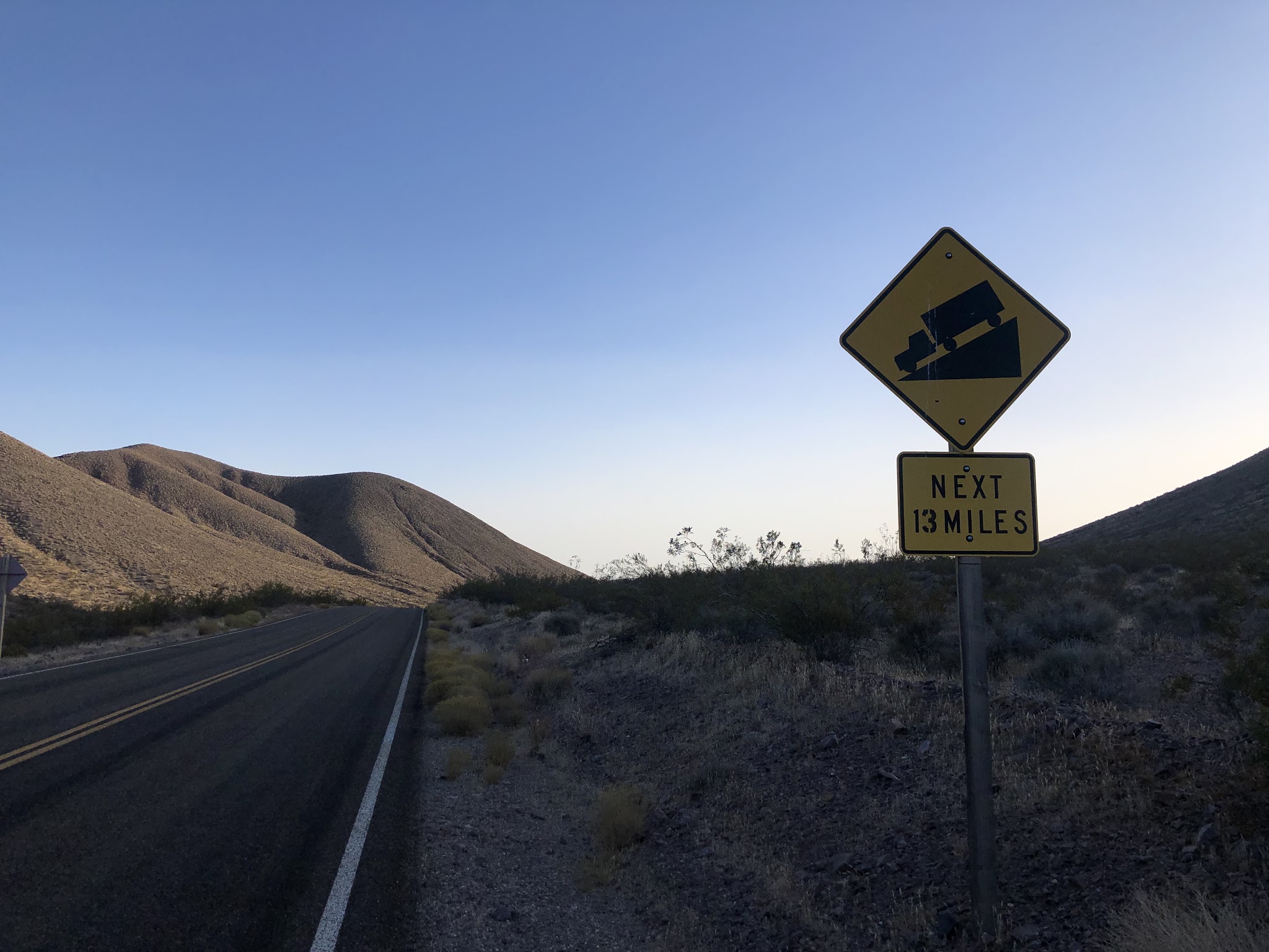 Cycling Daylight Pass Death Valley , road and mountains