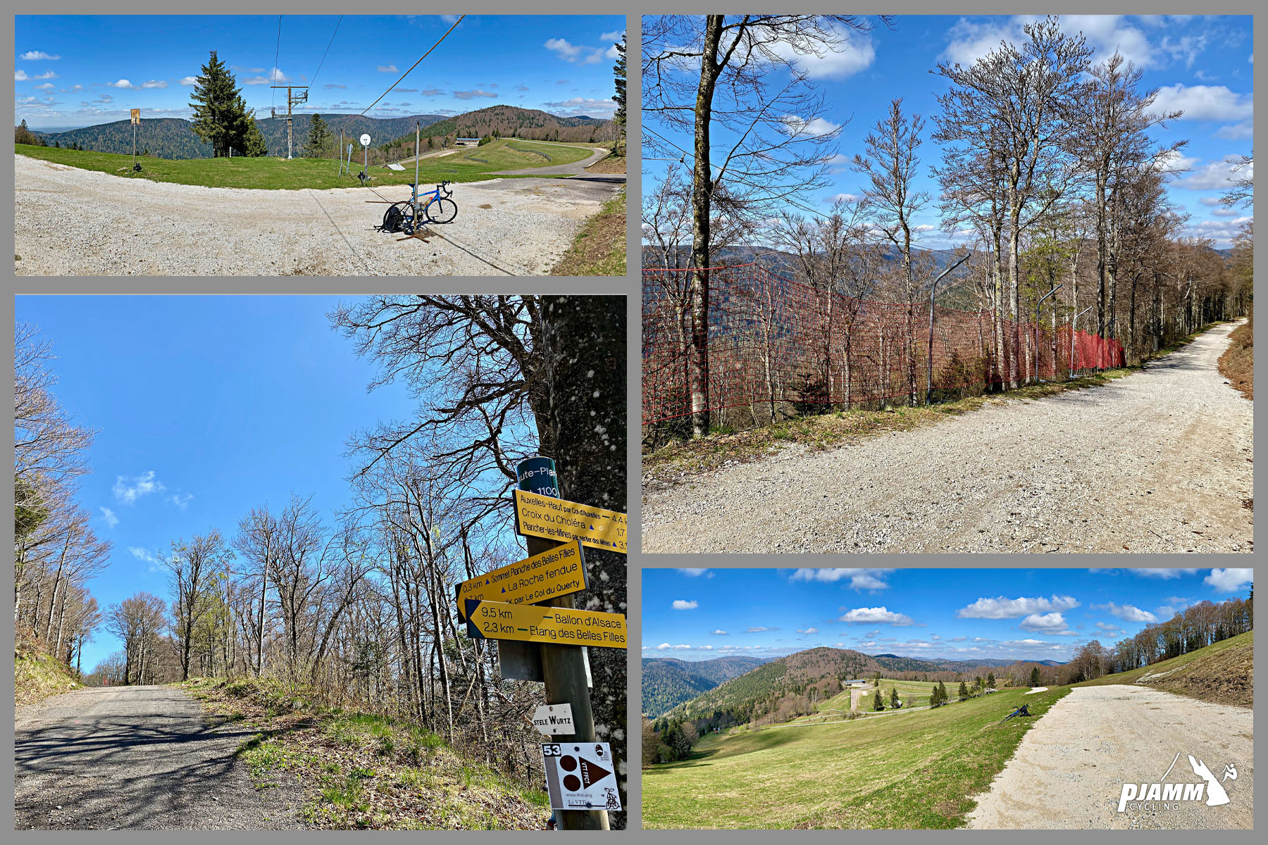 Tour de France signs, view back toward Blanche des Belles Filles ski resort