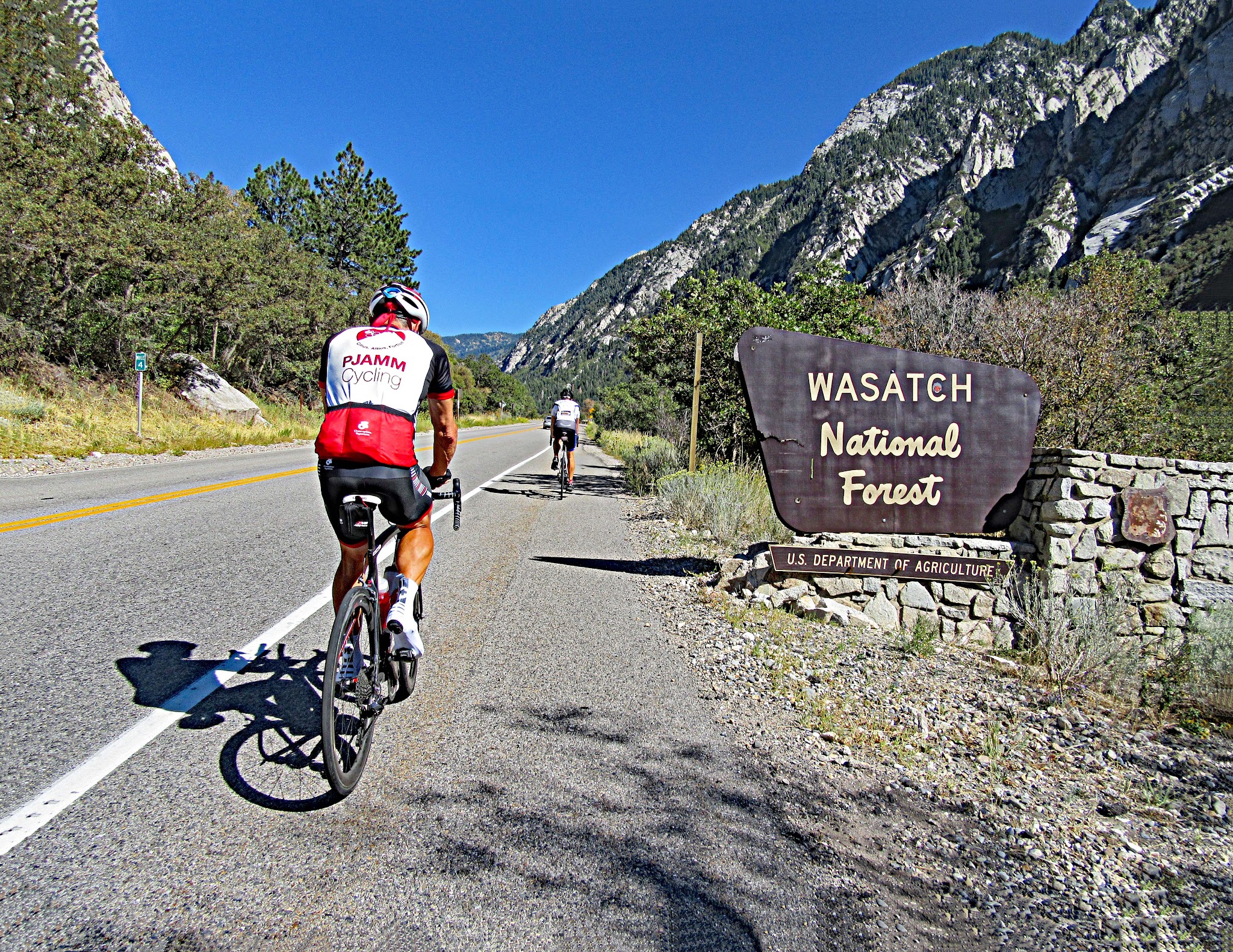Ski run sign at the finish of the Little Cottonwood Canyon bicycle ride.