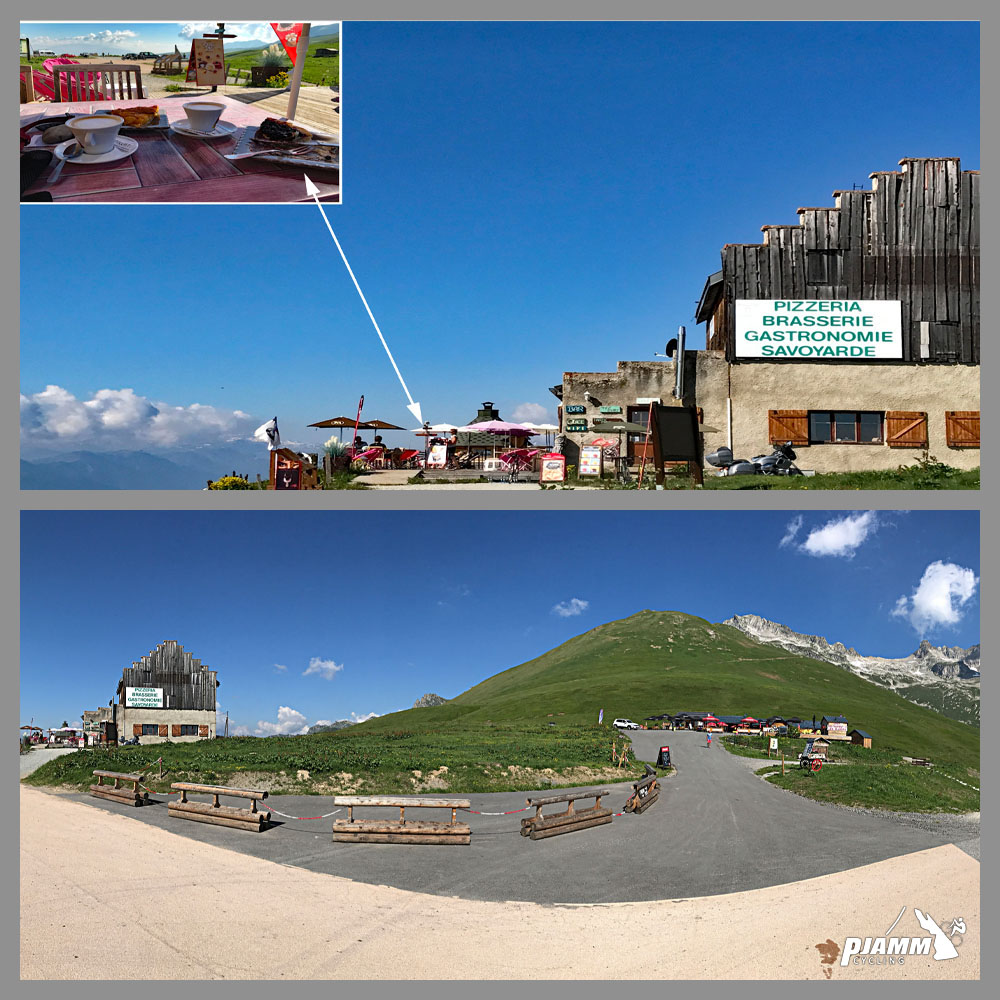 two cafes at the top of the Col de Madeleine south climb