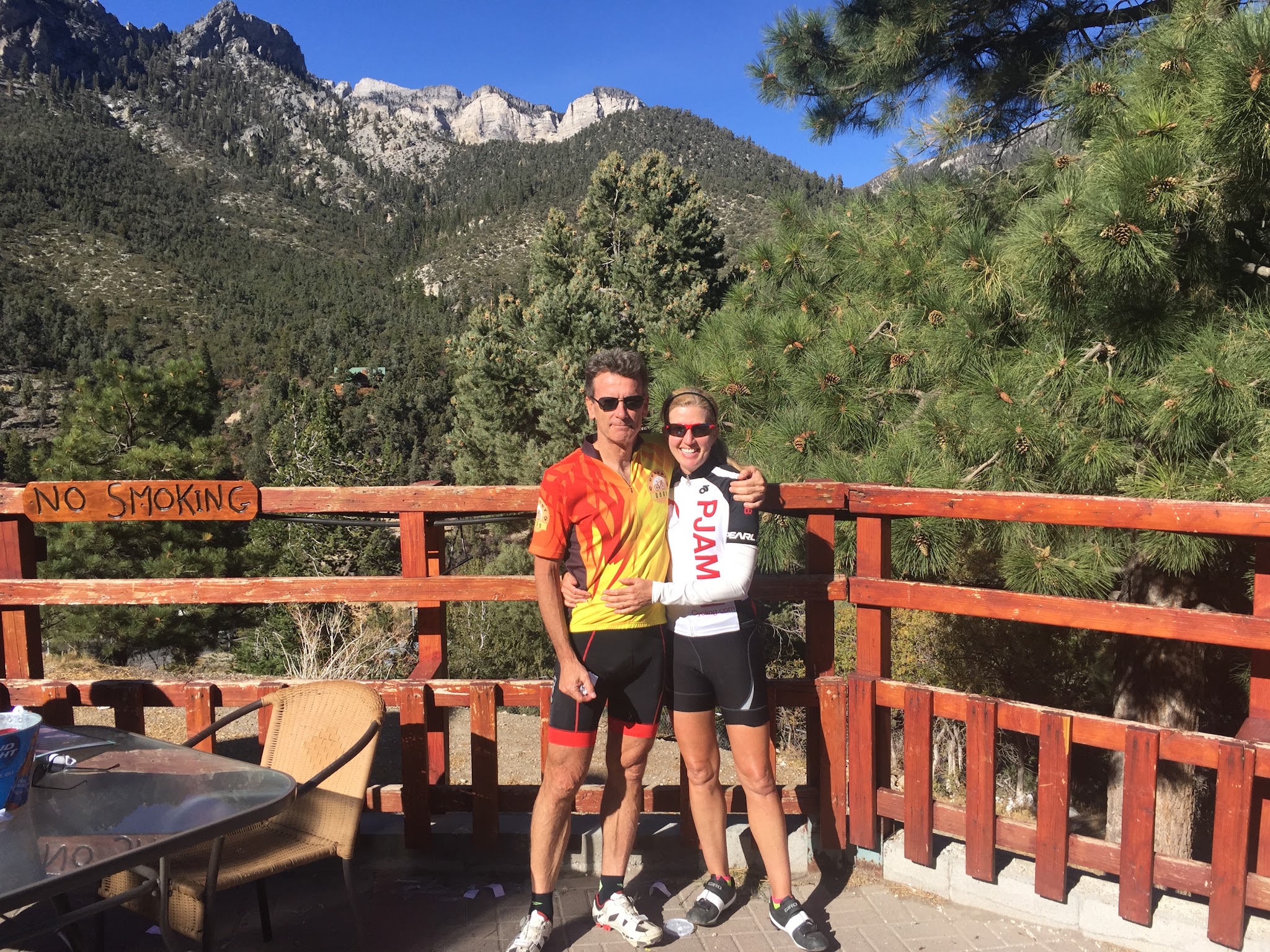 Cyclists at Mt. Charleston Resort. 