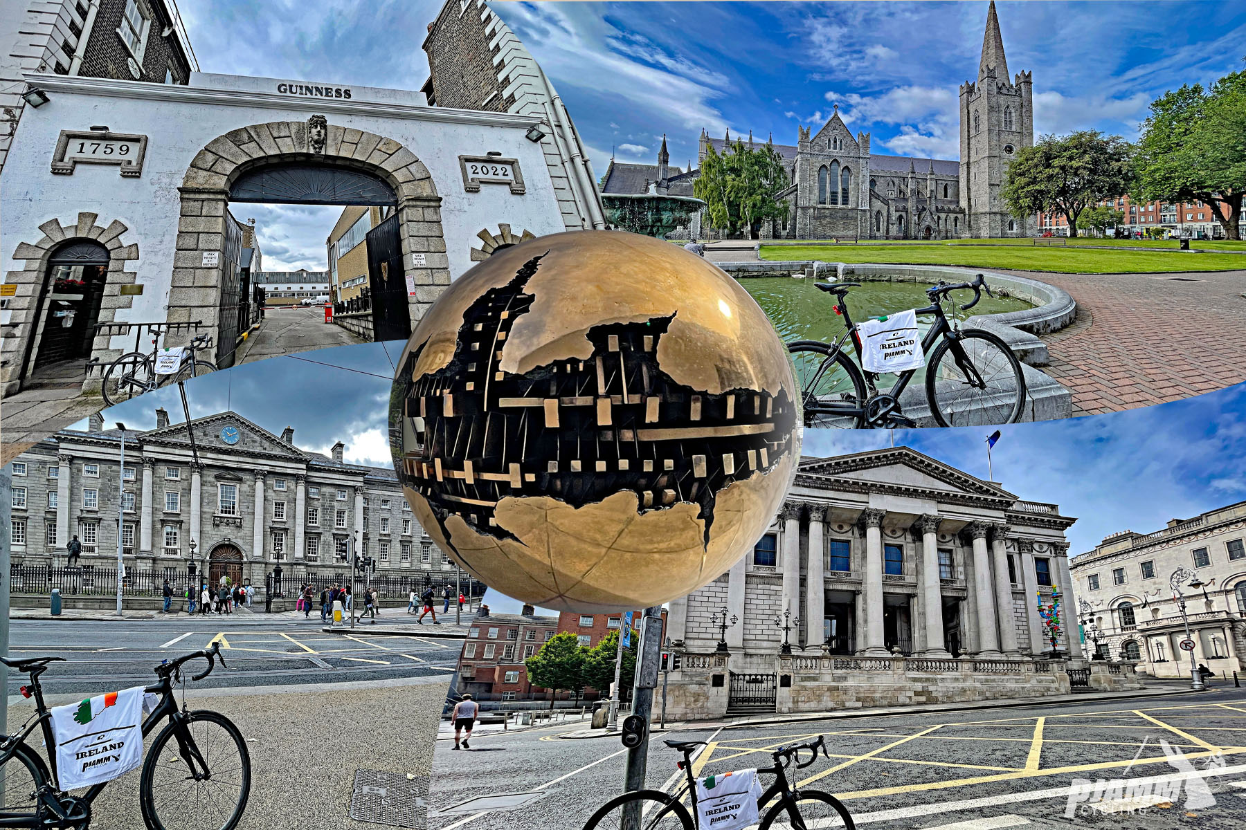 photo collage: Guinness Brewery; St. Patrick’s Cathedral;
City Hall; Irish Parliament; Main library, Trinity College
