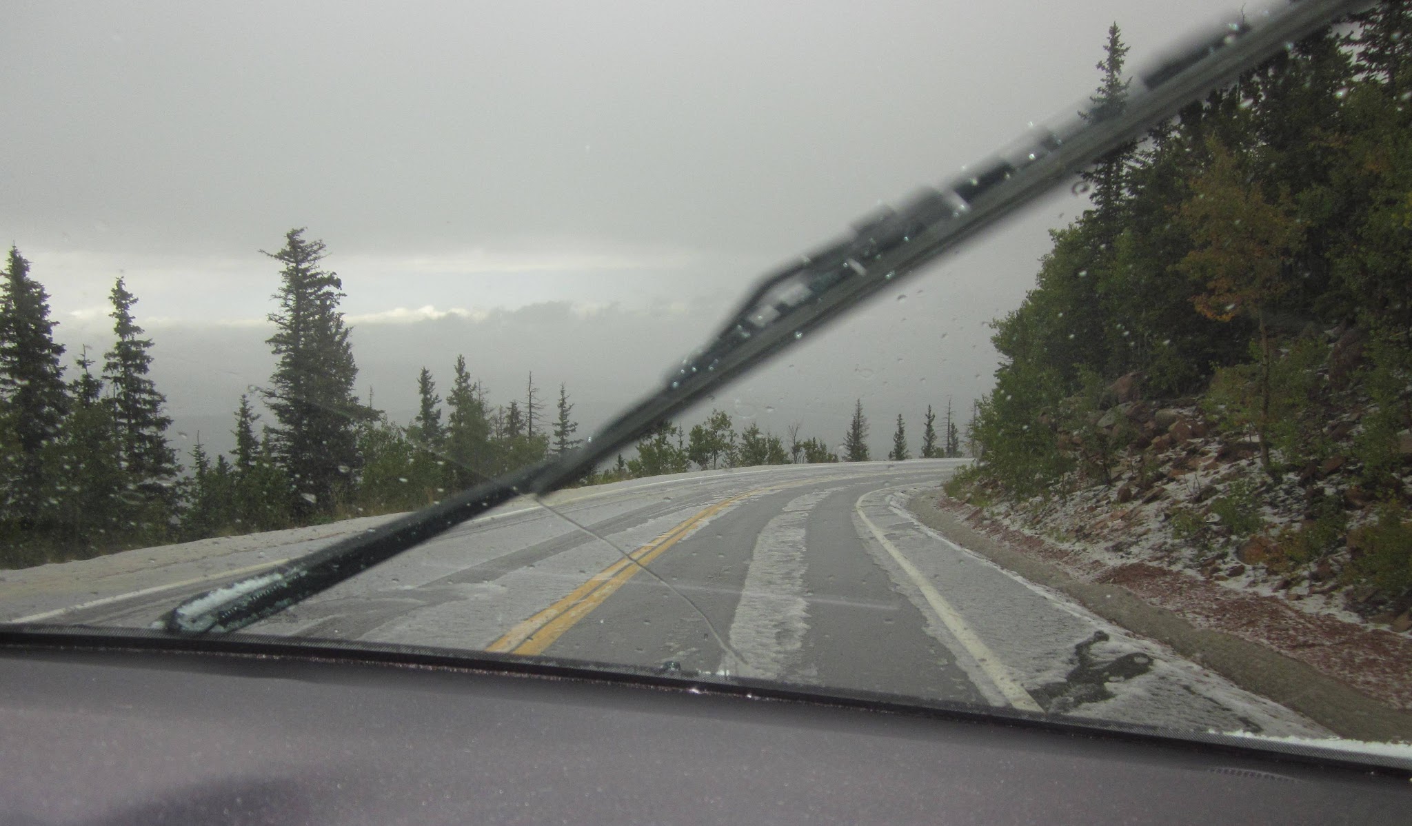 Weather on Pikes Peak - snow in September