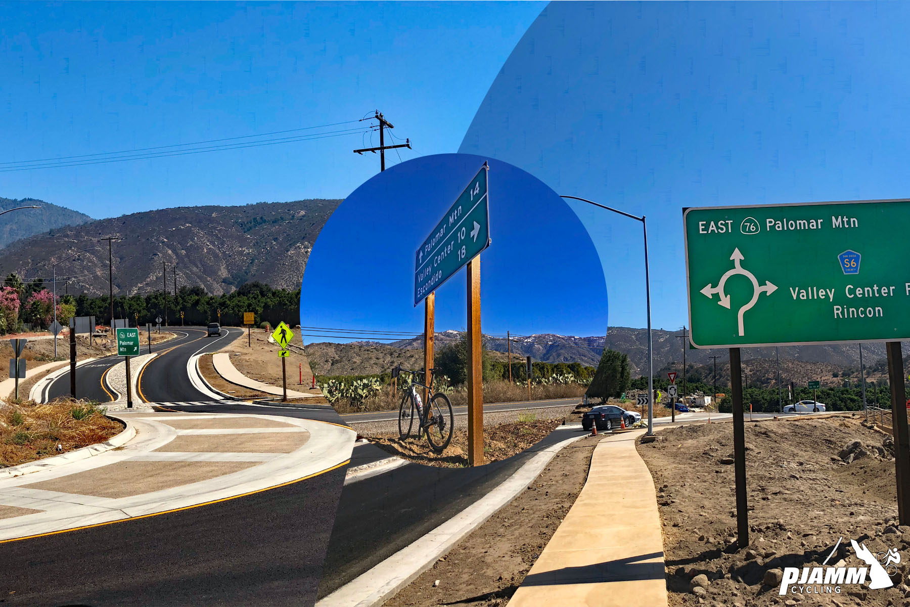 Signs at the start of Palomar Mountain bike climb.