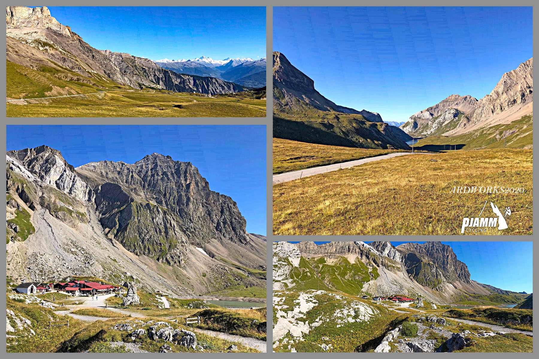 Cycling Sanetsch Pass, Switzerland - Auberge du Sanetsch and Lac de Sanetsch just past climb finish