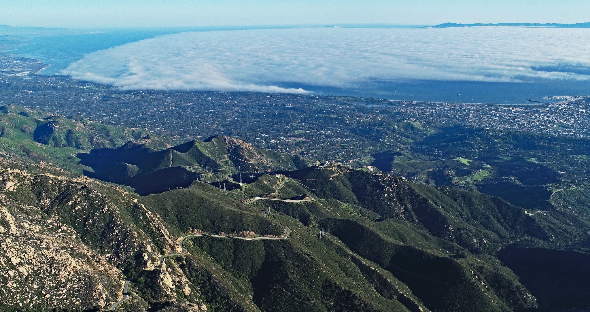 Cycling Gibraltar Road - photo of Gibraltar Road, Santa Barbara, Pacific Ocean, roadway, mountains