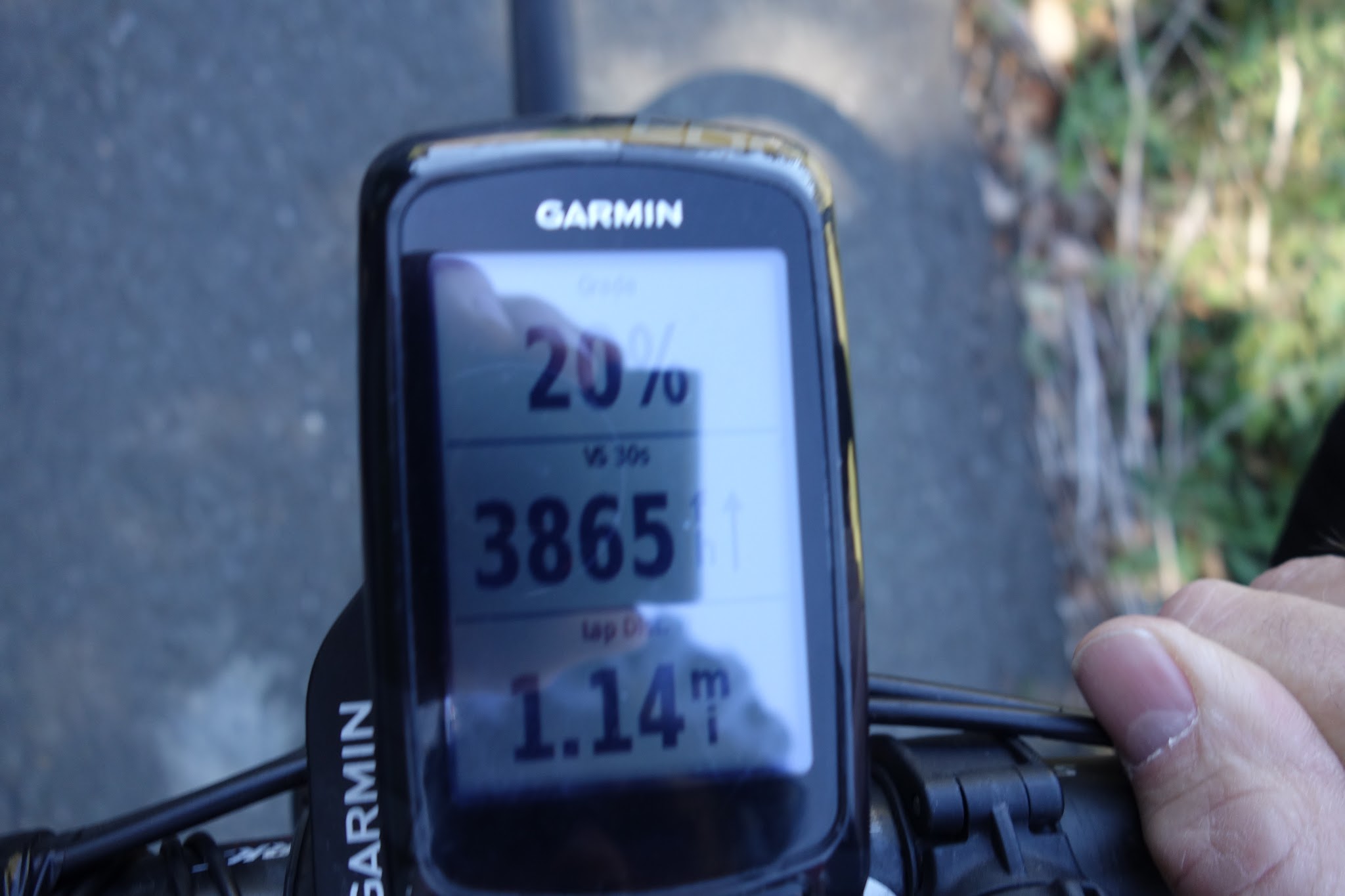 Climbing by bike Meyers Grade - garmin showing 20% grade