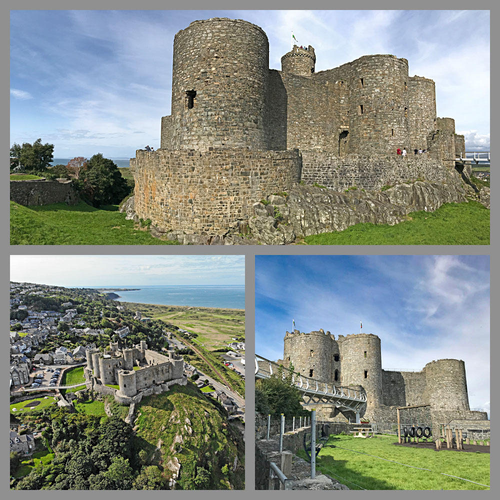 Cycling Ffordd Pen Llech, Wales - various views of Harlech Castle