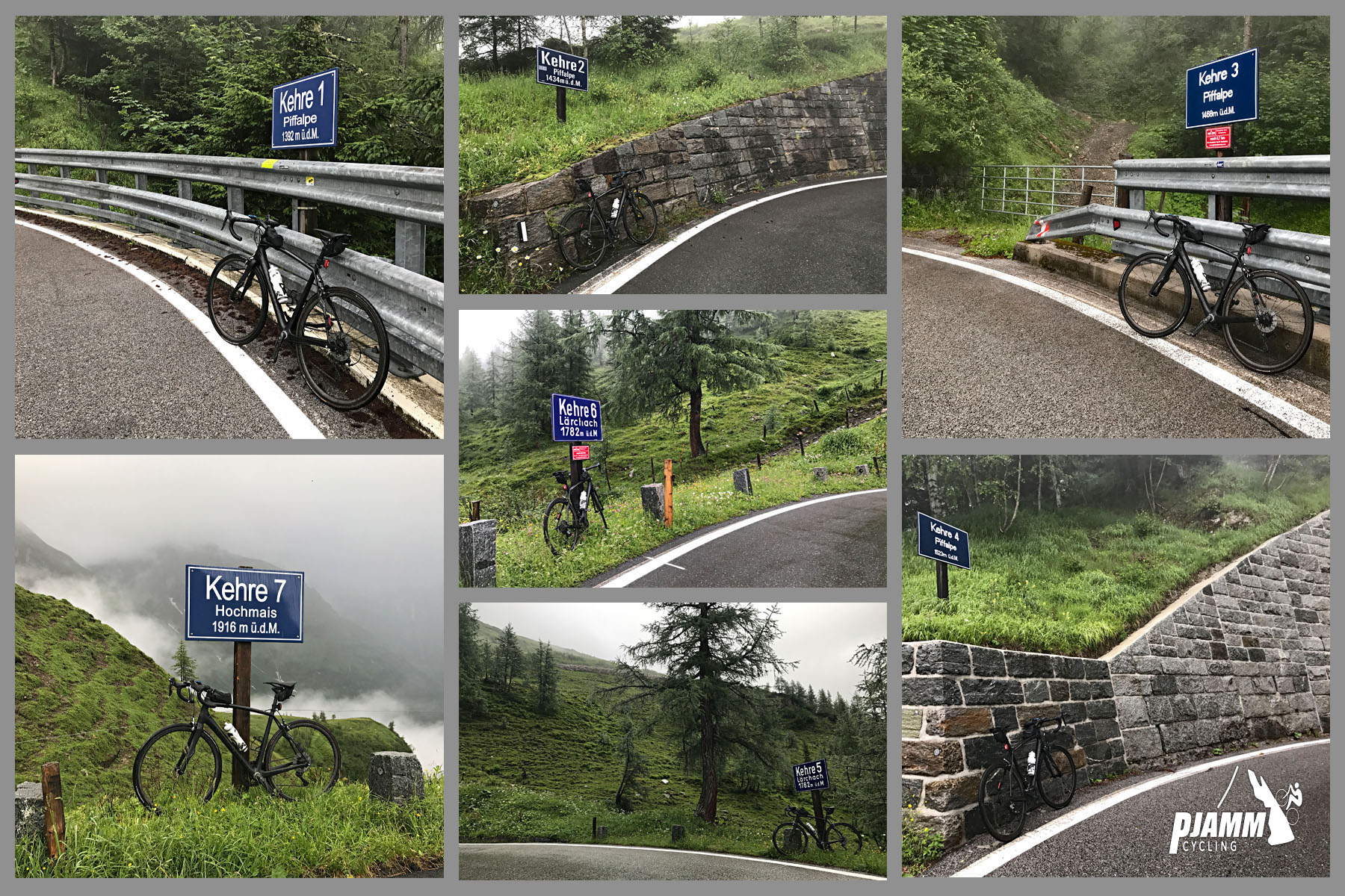 Kehre signs along the route. Kehre means hairpin