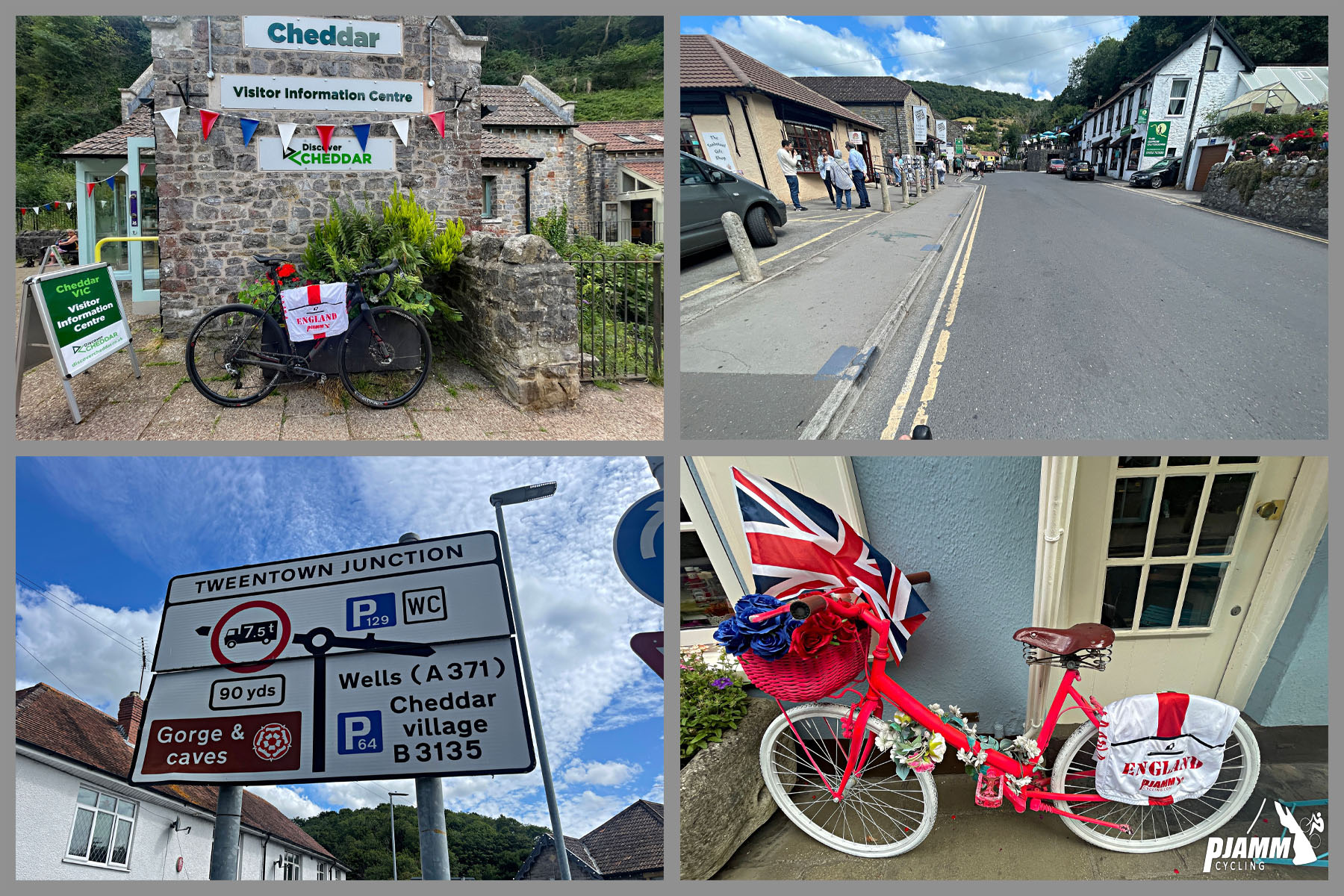 photo collage shows town of Cheddar
