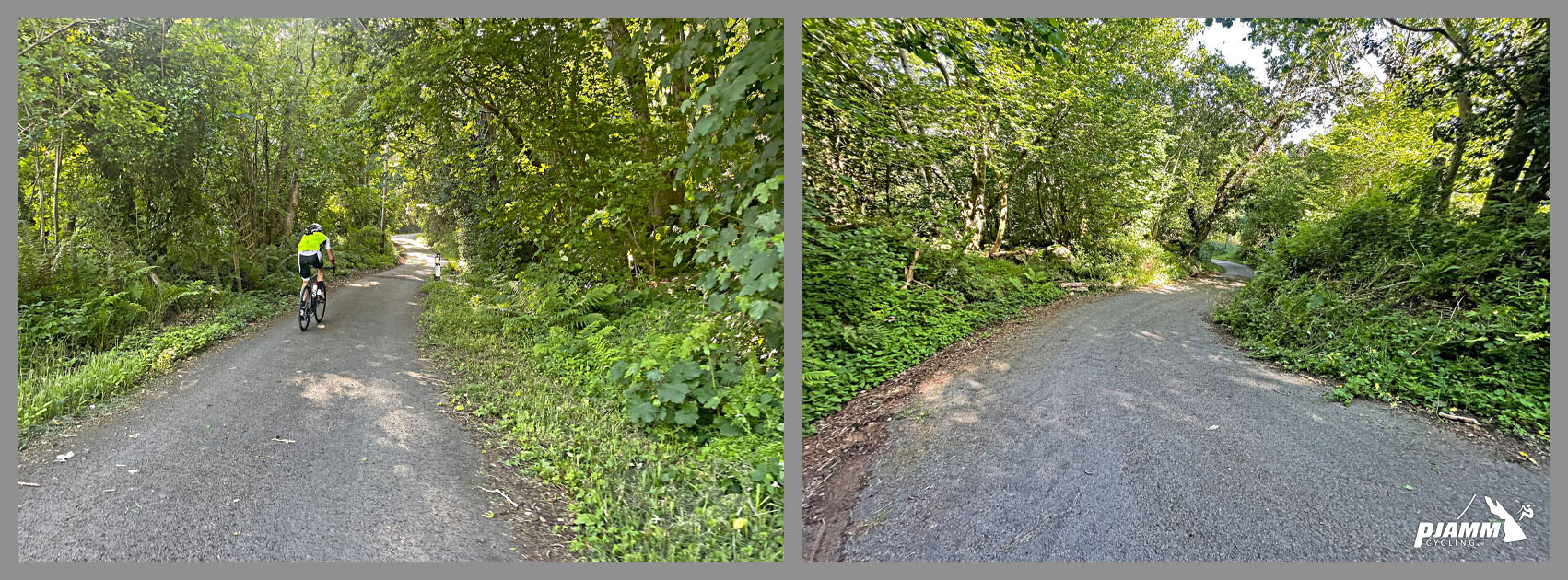 PJAMM Cyclist rides the steepest portion of the climb - 22% for one-quarter mile