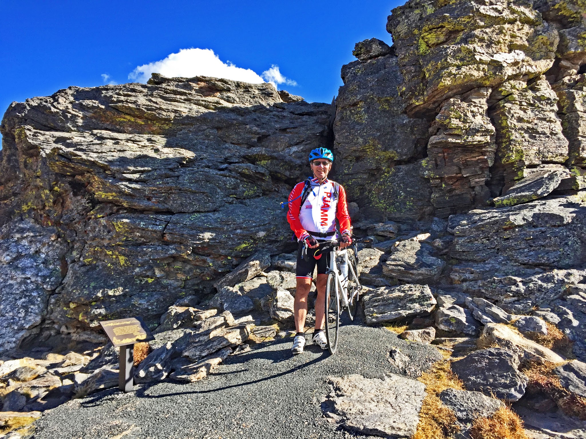Bruce Hamilton hiking to high point of Trail Ridge