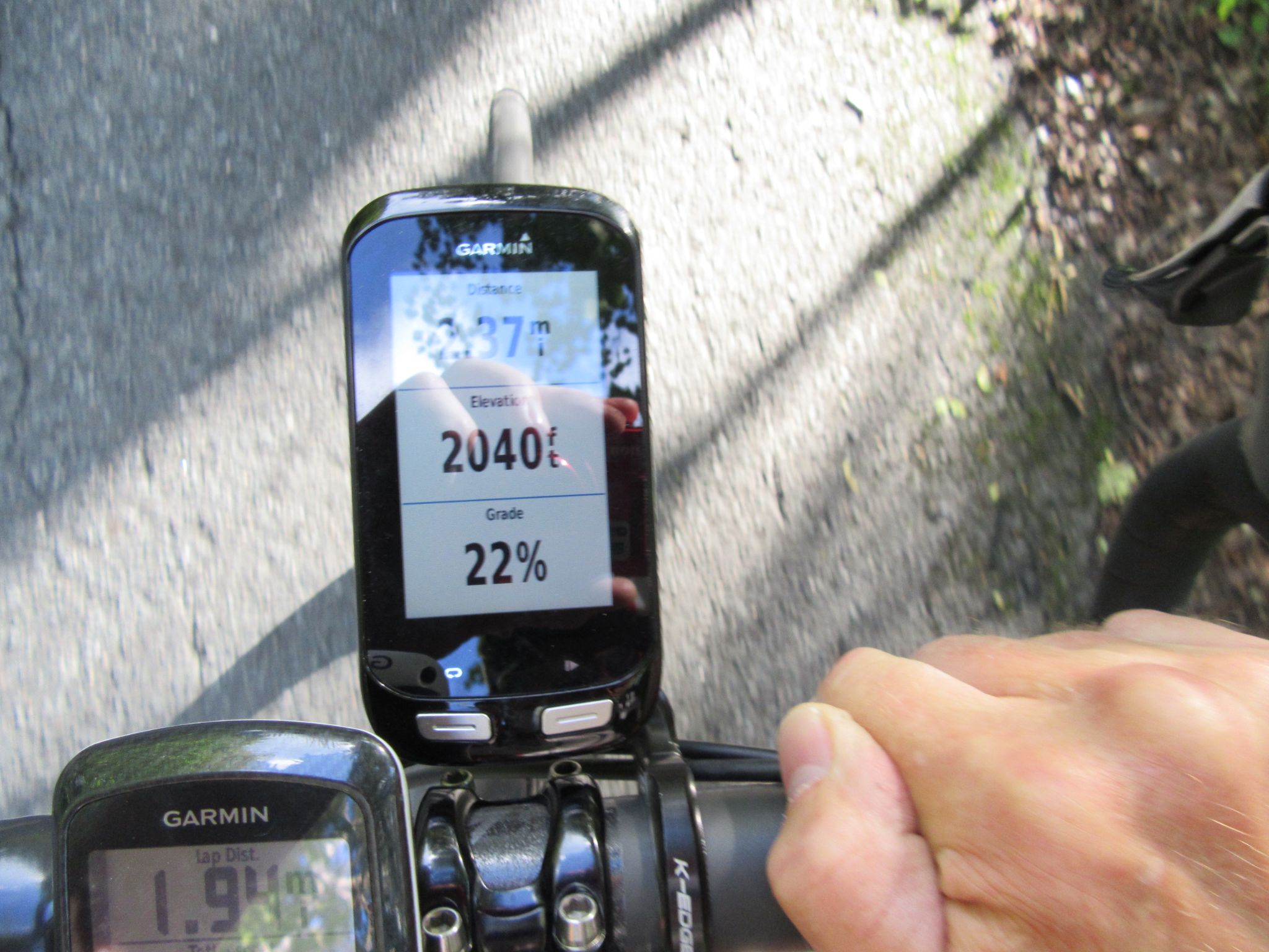Garmin device reads 22%