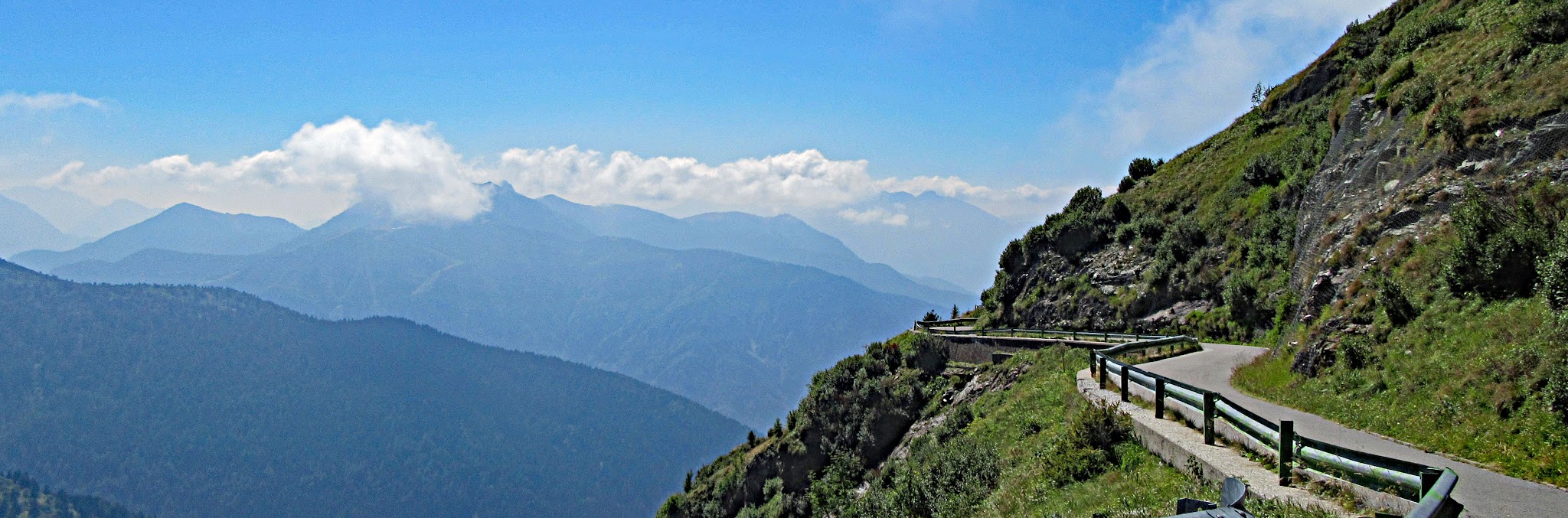Top Italy Bike Climbs - cycling Monte Crostis - km marker and road