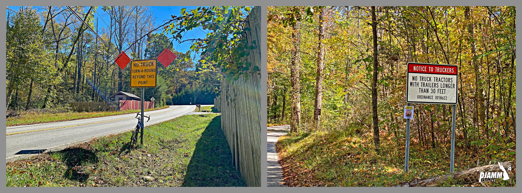 Cycling Mt. Pisgah, Route 151, North Carolina - signs at climb start