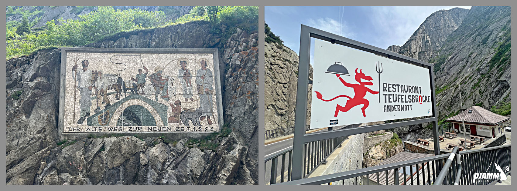 signs for Restaurant Teufelsbruke, or Devil's Bridge Restaurant 