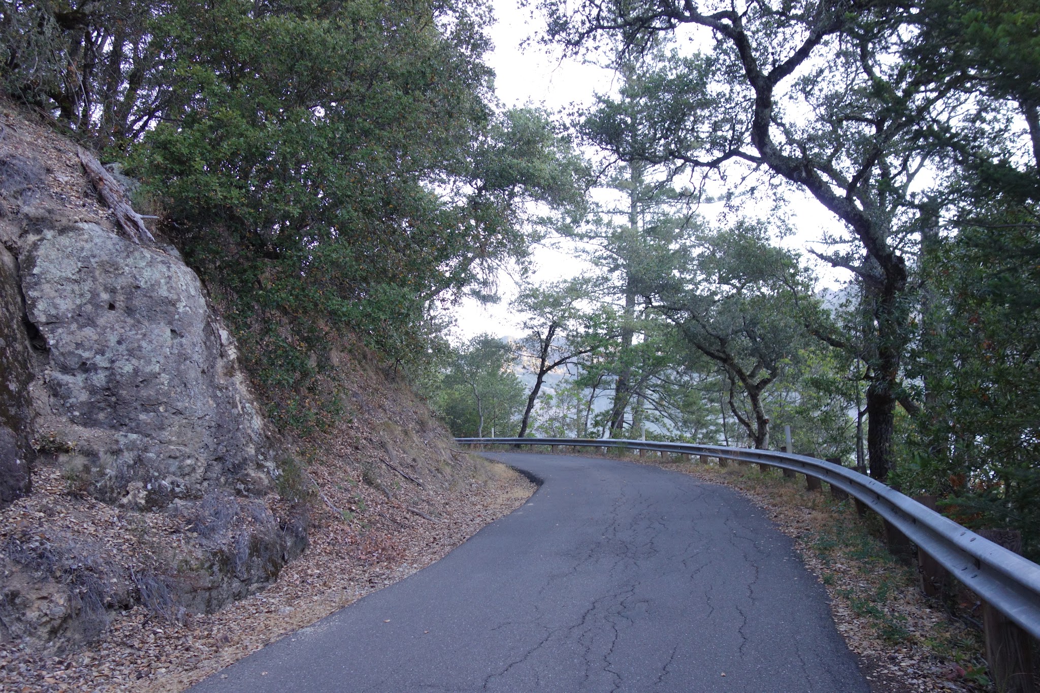Bike climb Mt. St. Helena - start at Old Lawley Toll Road - street, vineyards, sign