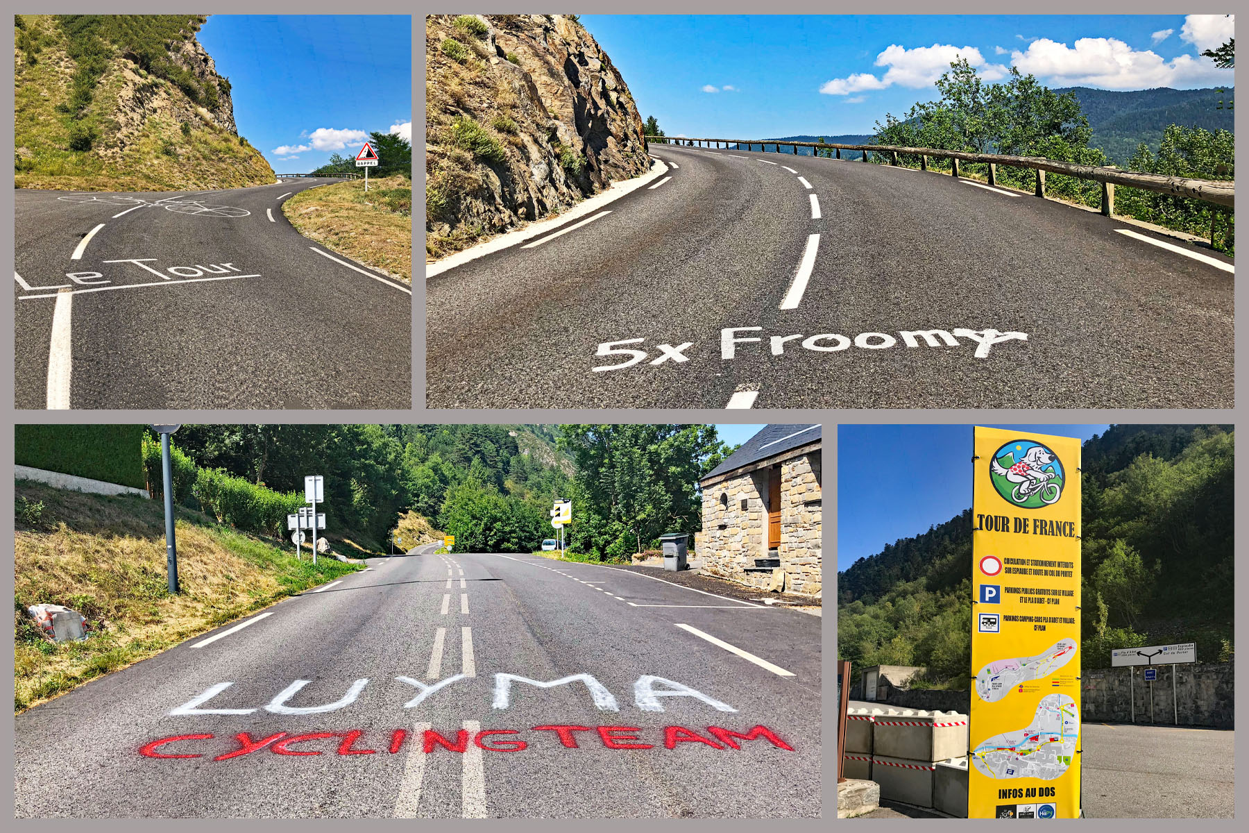 Cycling Col de Portet Tour de France signage
