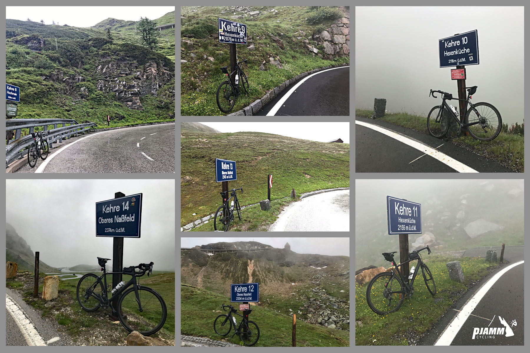 Kehre signs along the route. Kehre means hairpin