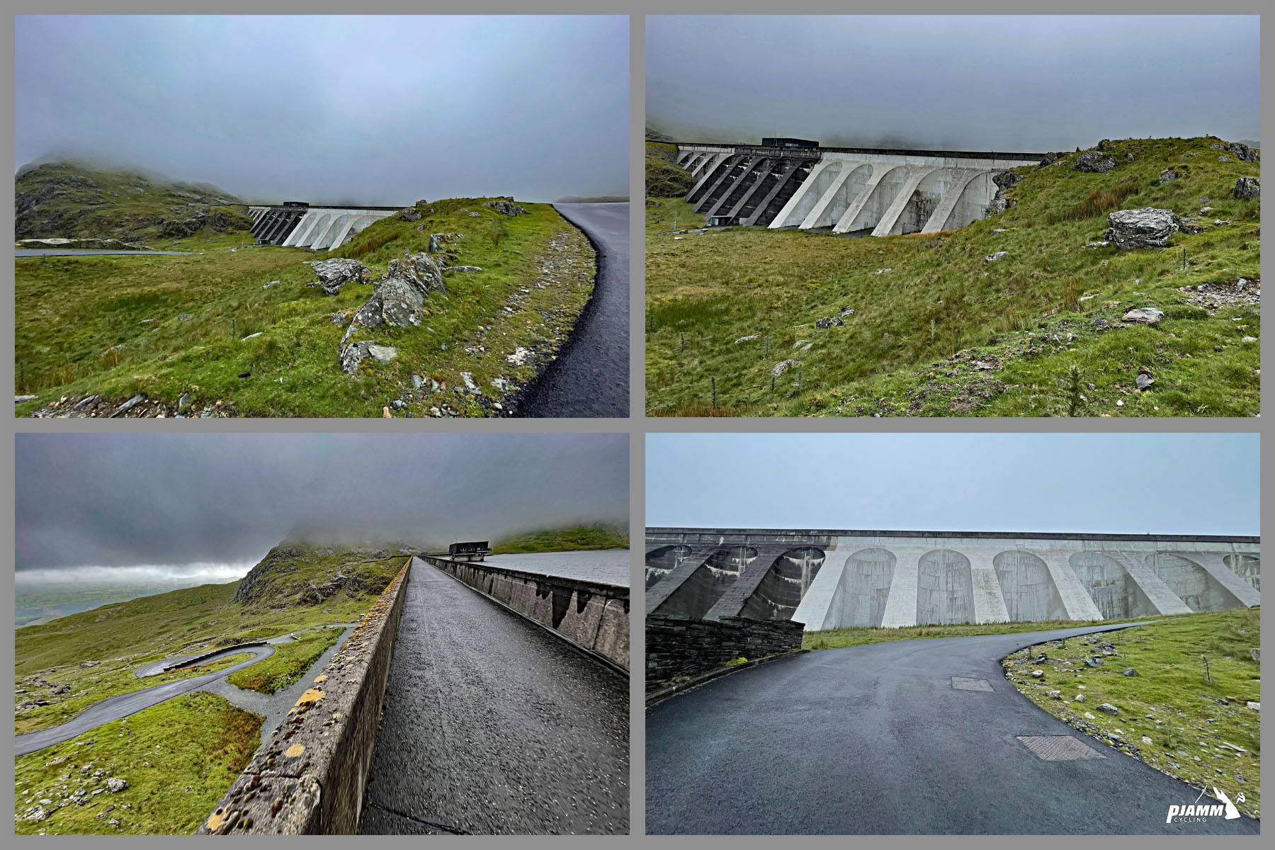 at top of climb, Stwlan Dam, misty day