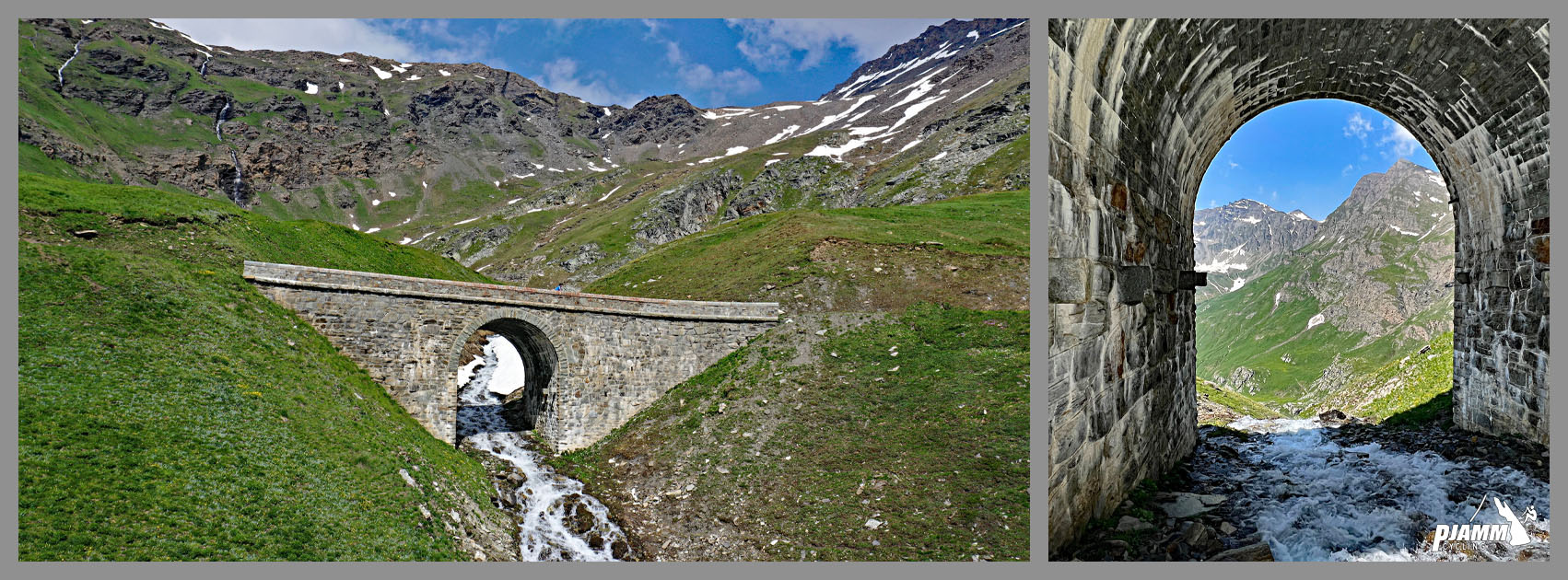 Col de L'Iseran from Bonneval-sur-Arc: stone bridge at kilometer 5.7