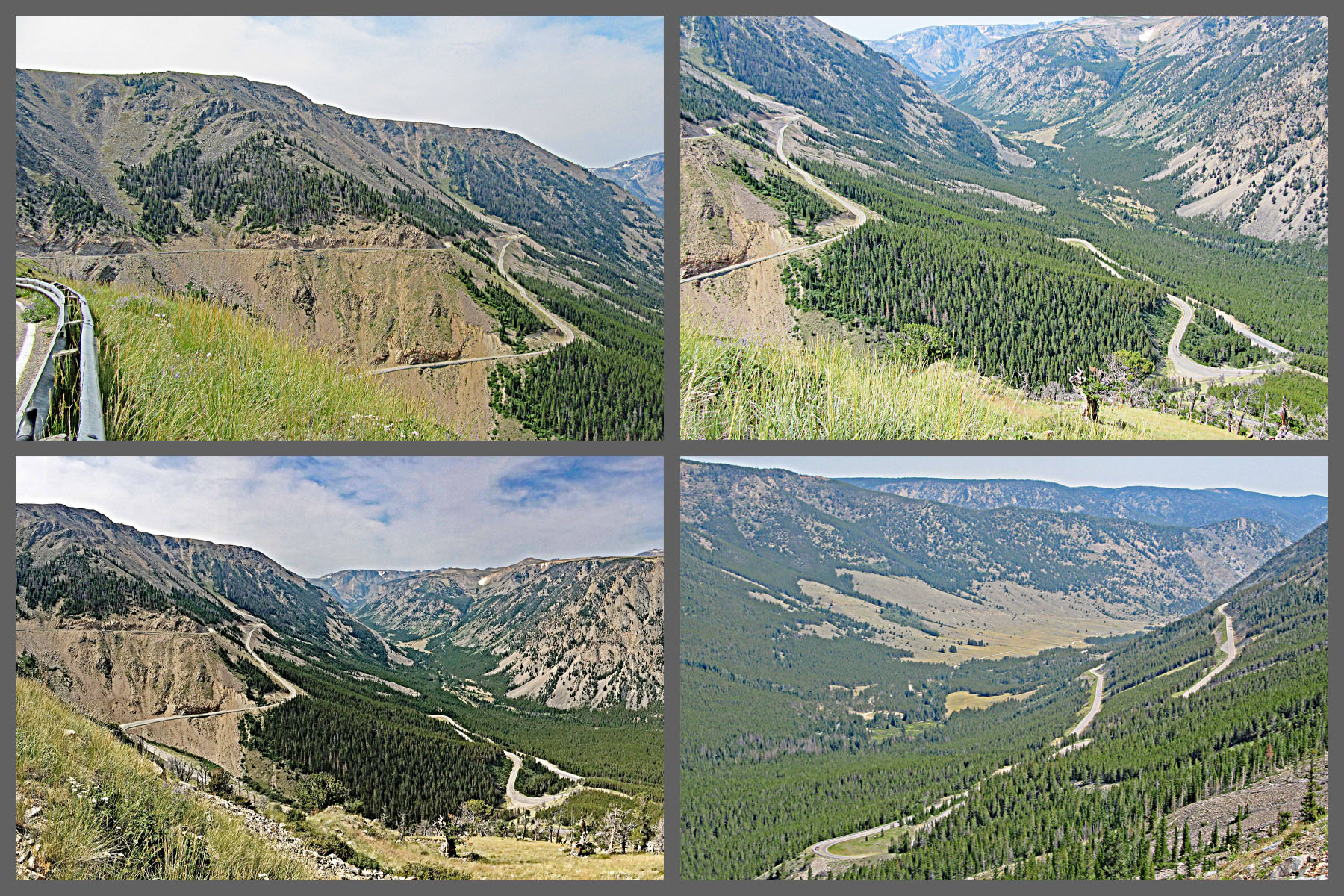 Bicycle ride up Bear Tooth Pass North - roadway far below