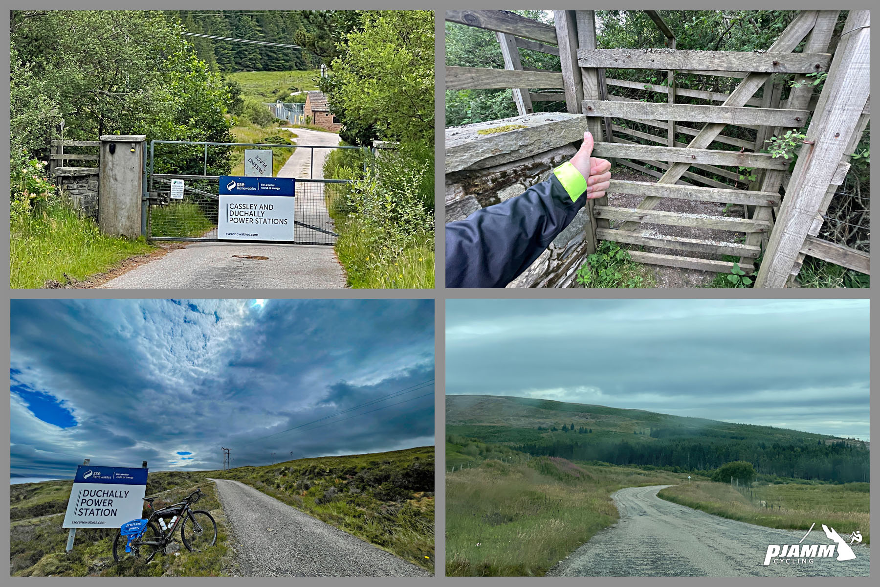 photo collage of start point; gated off by power station