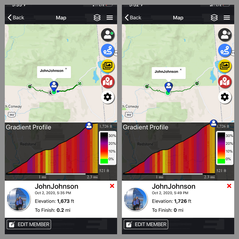 Cycling Hurricane Road East, New Hampshire - PJAMM Adventure App showing climb grade and overview
