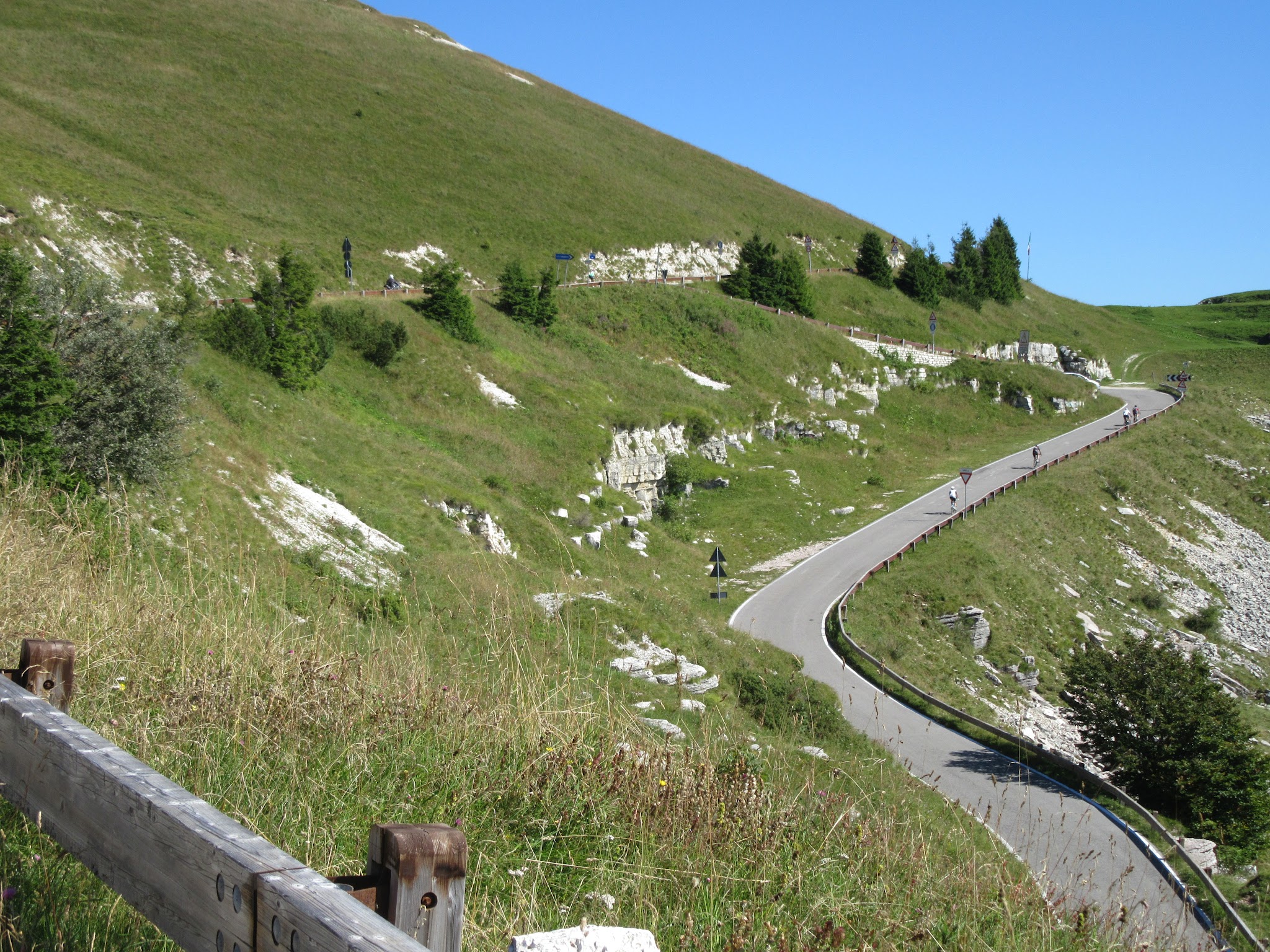 Bicycle ride Monte Grappa from Romano d'Ezzilino - road and green hills