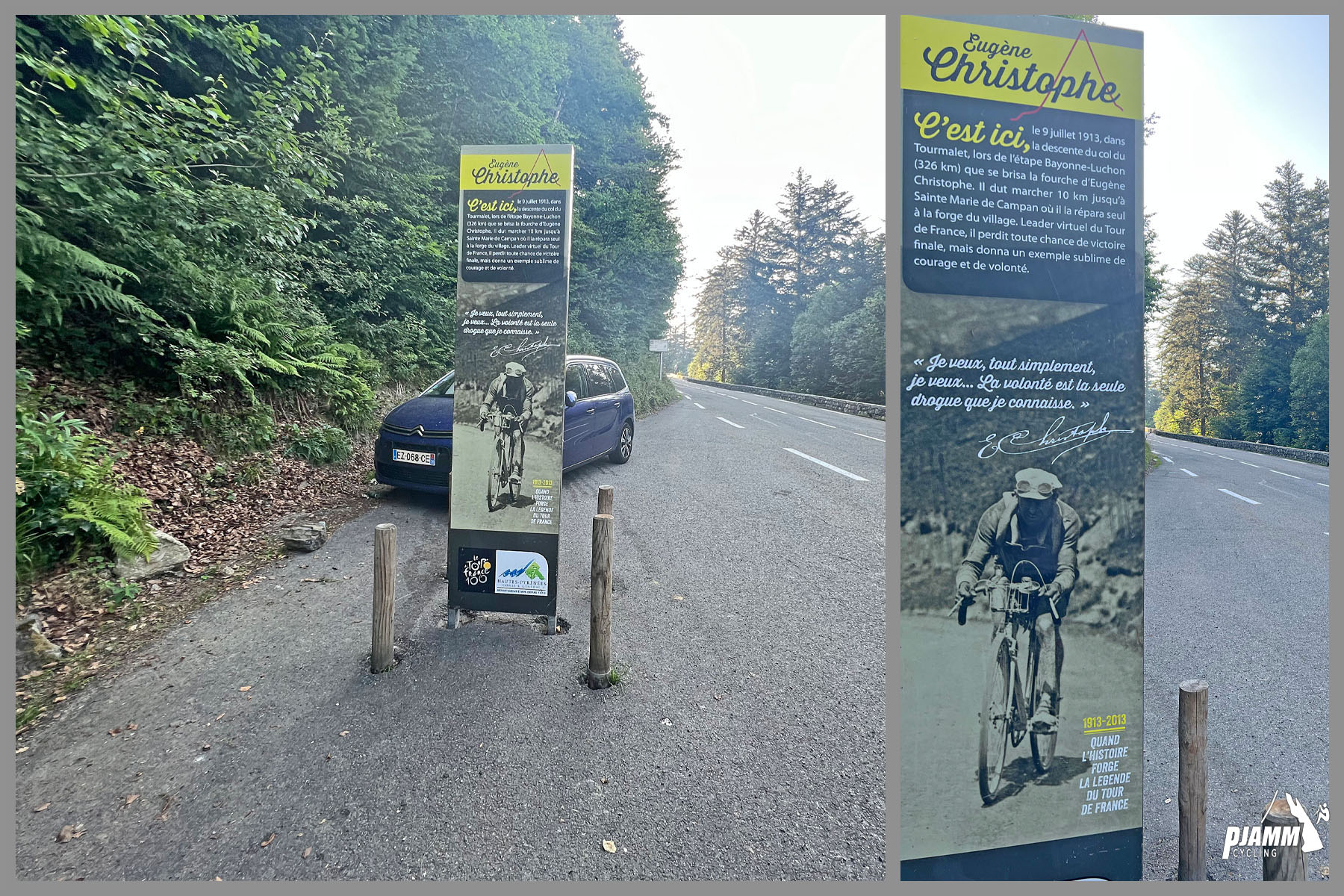 Eugène Christophe poster at kilometer 10