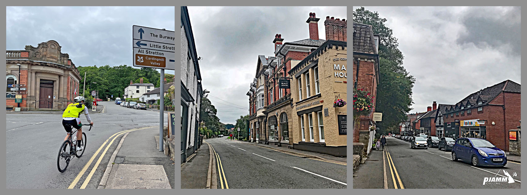 climb start, town of Church Stretton