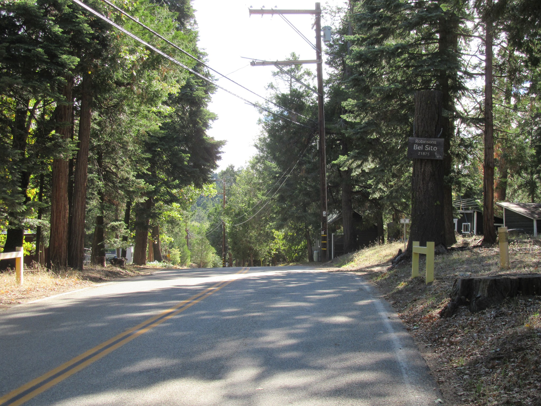 Crestline Road - finish of Mt Palomar bicycle climb