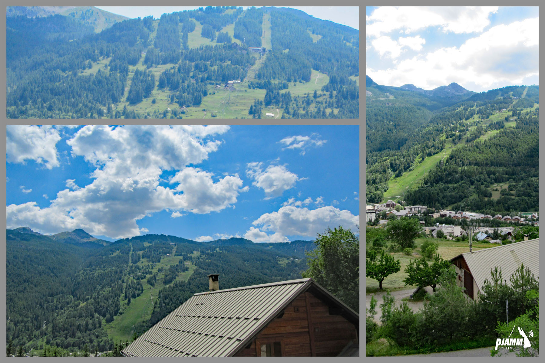 Cycling Col du Granon - views of the slopes in summertime at the Ski Resort Serre Chevalier